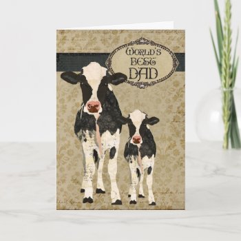 Vintage Cows  Father's Day Card by Greyszoo at Zazzle