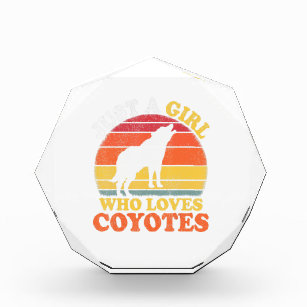 Vintage Coyote Animal Lover Just A Girl Who Loves Acrylic Award