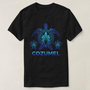 Vintage Cozumel Mexico Ocean Blue Turtle Souvenirs T-Shirt