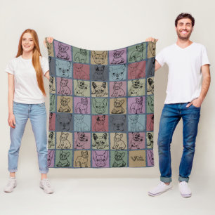 Vintage Cozy French Bulldog Blanket Gift