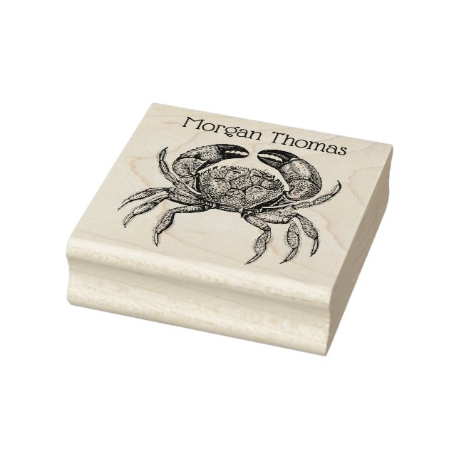 Vintage Crab #1 Drawing Name Rubber Stamp (Stamp)