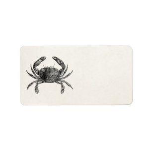 Vintage Crab Antique Crabs Personalized Template Label