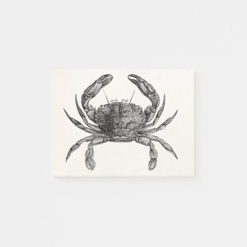 Vintage Crab Antique Crabs Personalized Template Post_it Notes