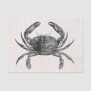 Vintage Crab Antique Crabs Personalized Template Tissue Paper