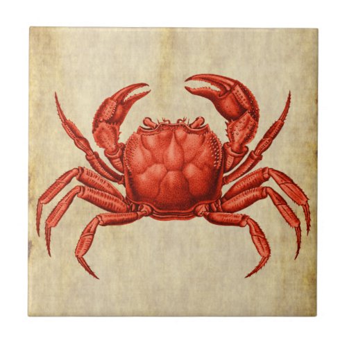 Vintage Crab Design Tile