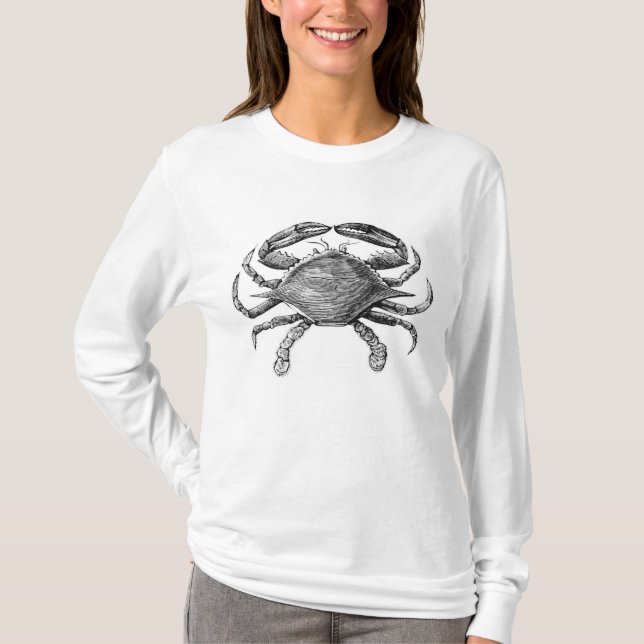 Vintage Crab Drawing T-Shirt (Front)