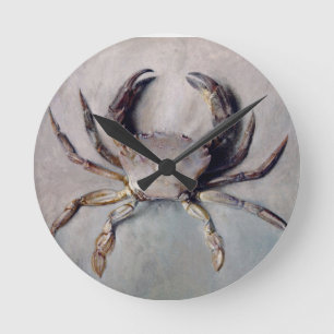 Vintage Crab Painting Round Clock