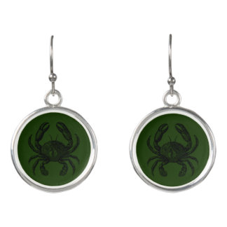 Vintage crab sketch earrings