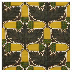 Vintage Craftsman Acorns & Oak Leaves Pattern Fabric