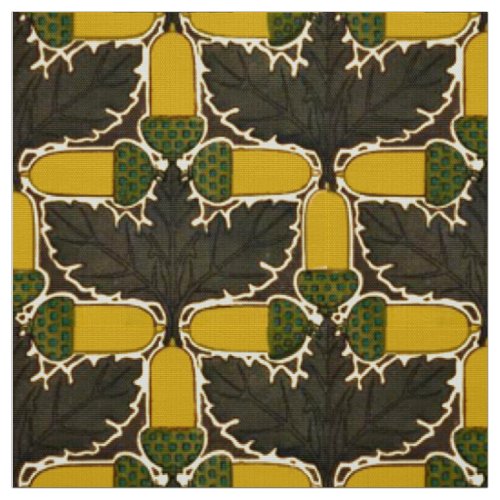 Vintage Craftsman Acorns & Oak Leaves Pattern Fabric