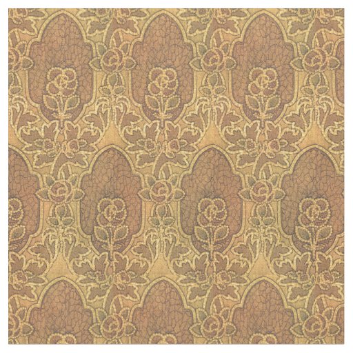 Vintage Craftsman Mackintosh Style Rose Pattern Fabric
