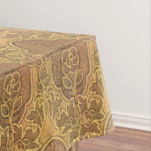 Vintage Craftsman Mackintosh Style Rose Pattern Tablecloth