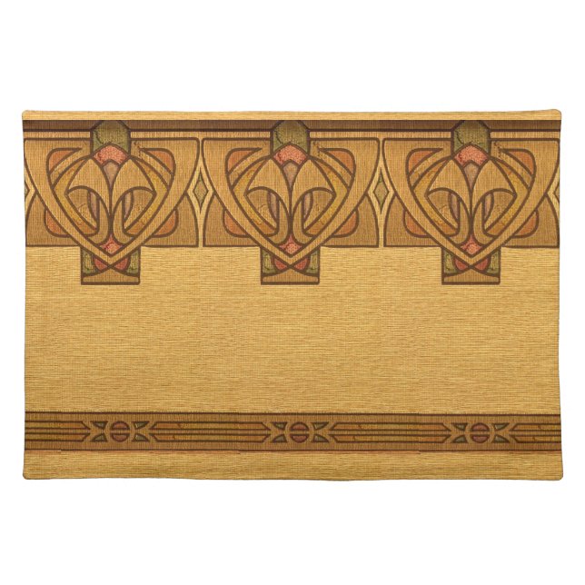 Vintage Craftsman Mission Art Nouveau Frieze Cloth Placemat (Front)