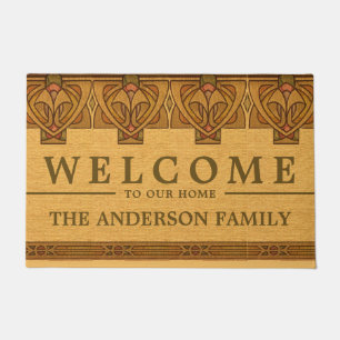 Vintage Craftsman Mission Art Nouveau Frieze Doorm Doormat