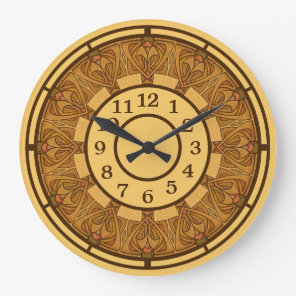 Vintage Craftsman Mission Art Nouveau Frieze Large Clock