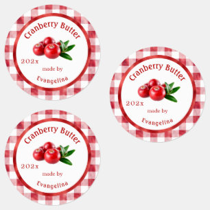 Vintage Cranberry Butter Personalized Canning Labels