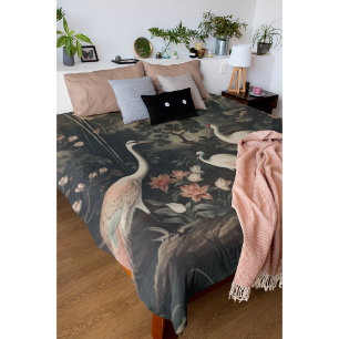 vintage cranes and palaces in the tropics duvet cover