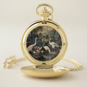 vintage cranes and palaces in the tropics pocket watch