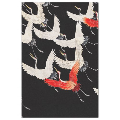 Vintage Cranes Birds Asian Chinoiserie Tissue Paper