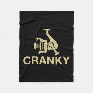 Vintage Crankbyit Fishing Lure Cranky Funny Fisher Fleece Blanket