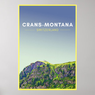 Vintage Crans-Montana Switzerland Art Poster