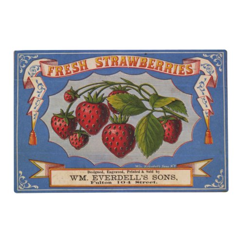 Vintage Crate Labels Cardinal Apples Strawberries Placemat