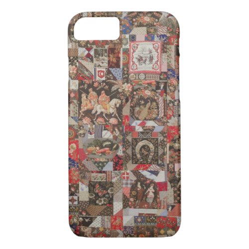 Vintage Crazy Abstract Colorful Quilt Pattern iPhone 87 Case