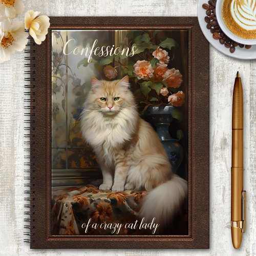Vintage Crazy Cat Lady Diary Notebook