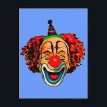 Vintage Crazy Clown Postcard<br><div class="desc">Vintage Crazy Clown Vintage Science Fiction, Horror, and Fantasy Illustration Art. Fantastic collection of retro comic book art available on t-shirts, hats, fridge magnets, pins, buttons, aprons, greeting cards, postcards, bags, covers, dartboards, towels, decorator jars, mugs, water bottles, and many more exciting gift ideas. Wholesale Available.</div>
