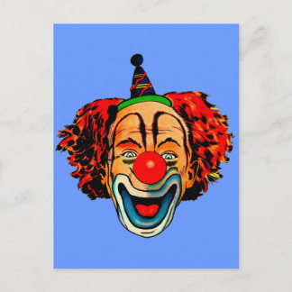 Vintage Crazy Clown Postcard