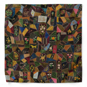 Vintage Crazy Quilt Bandana