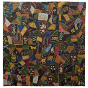 Vintage Crazy Quilt Cloth Napkin