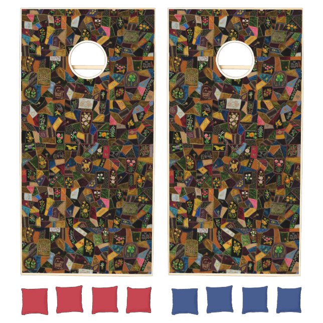 Vintage Crazy Quilt Cornhole Set (Set)