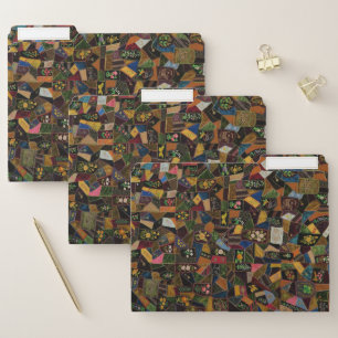 Vintage Crazy Quilt File Folder