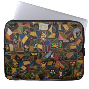 Vintage Crazy Quilt Laptop Sleeve