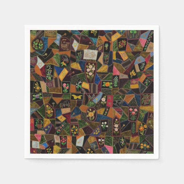 Vintage Crazy Quilt Napkins (Front)