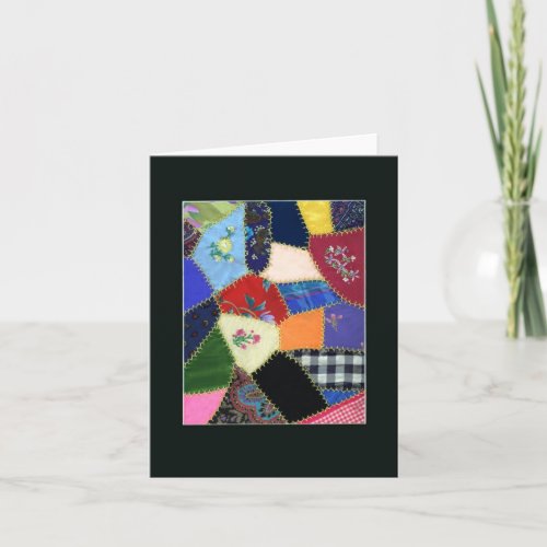 Vintage Crazy Quilt Notecard