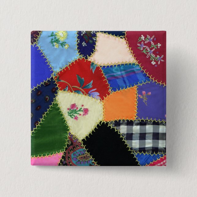 Vintage Crazy Quilt Pin (Front)