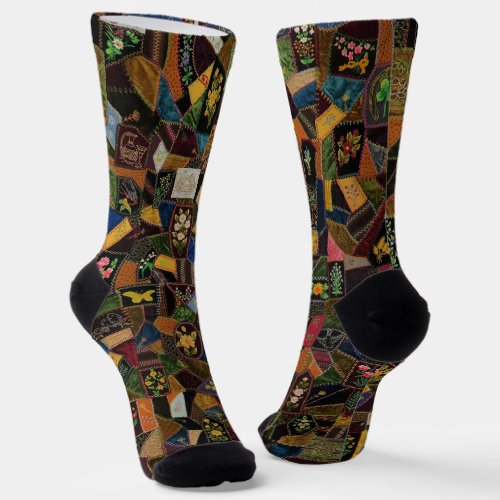 Vintage Crazy Quilt Socks