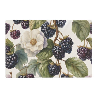 Vintage Cream and Blackberry Botanical Placemat