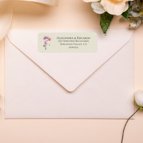 Vintage Cream and Plum Floral Return Address