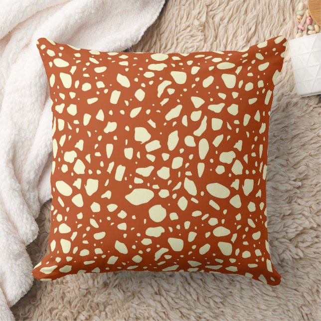 Vintage Cream and Rust Pillow (Blanket)