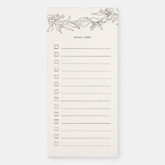 Vintage Cream Eucalyptus Wreath To Do List Magnet Magnetic Notepad