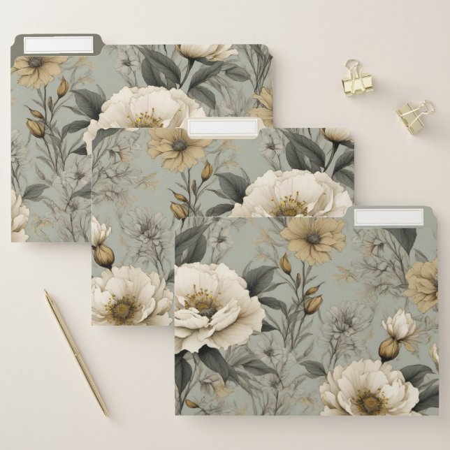 Vintage Cream Rose  File Folder (Set)