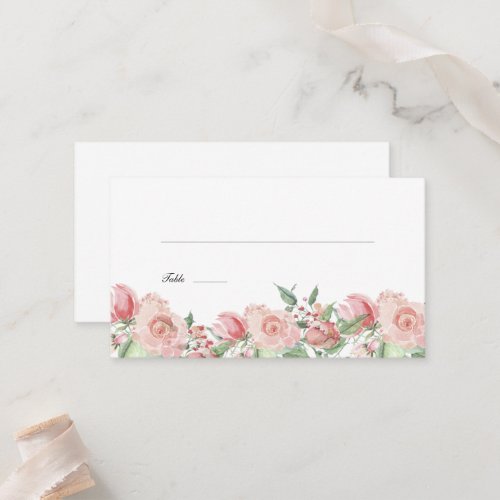 Vintage Cream Rose Watercolour  Place Card