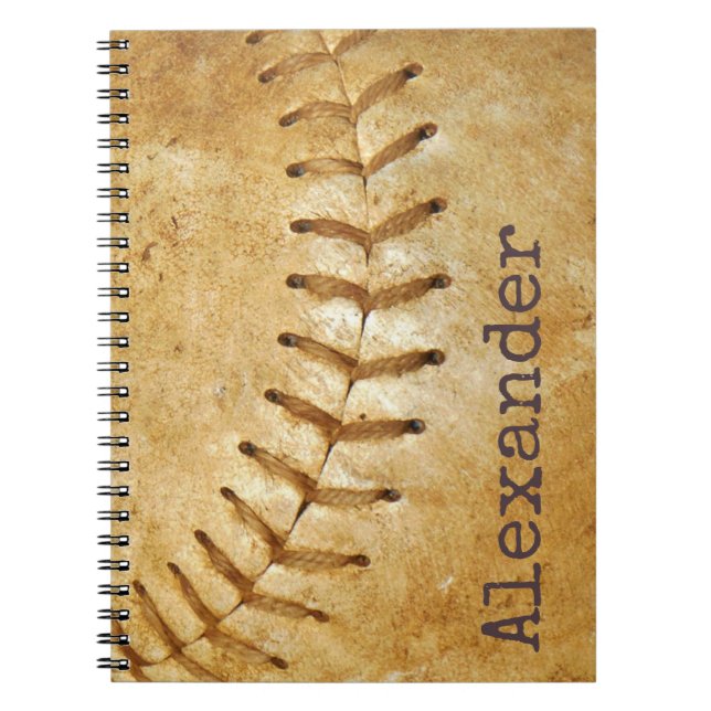 Vintage Cream Sports Baseball Notebook (Front)
