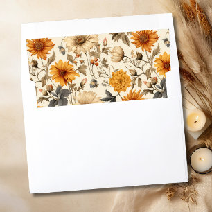 Vintage Cream Wildflower Rustic Envelope Liner