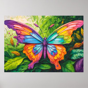Vintage Creative Butterfly Art Illustration Poster