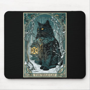 Vintage Creepmas The Yule Cat Tarot Card Dark Chri Mouse Pad