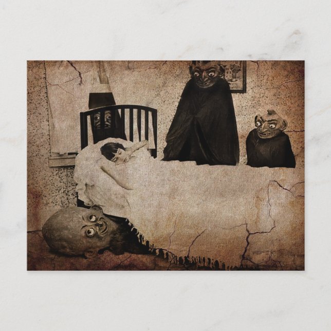 Vintage Creepy Boogeyman Postcard (Front)